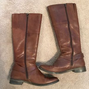 Brown leather ALDO riding boots